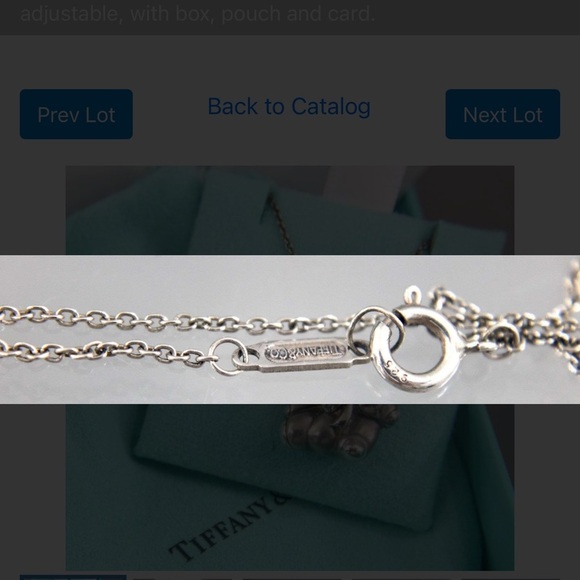 Tiffany & Co. Sterling Silver Necklace and teddy bear Pendant, adjustable. - Picture 5 of 8